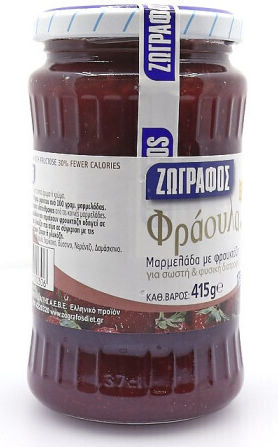 Zografos Strawberry Jam With Fructose No Sugar Added 415gr