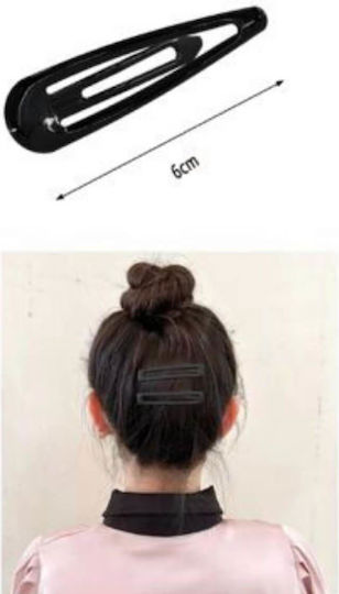 Classic Large Black Hair Clips Set 4 Pieces