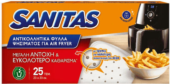 Sanitas Non-stick Papers for Air Fryer 23x23cm 25 Pieces