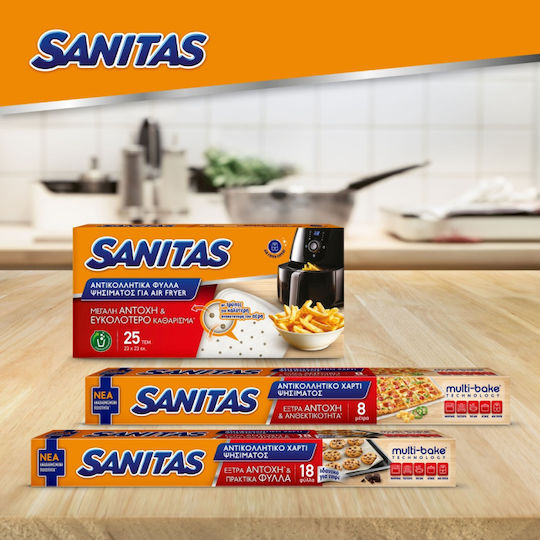 Sanitas Non-stick Papers for Air Fryer 23x23cm 25 Pieces