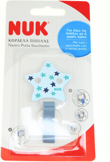 Nuk Fabric Pacifier Ribbon Little Star Blue