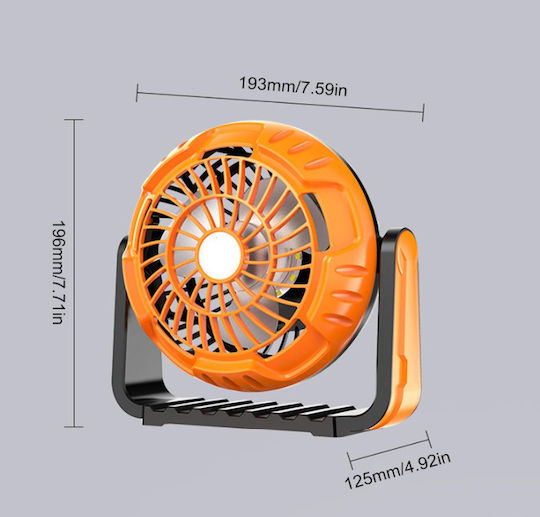 Φορητός Ανεμιστηράκι Κινητού USB 2W Πορτοκαλί