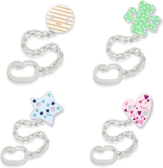 Nuk Pacifier Chain Plastic Hearts Pink Pink