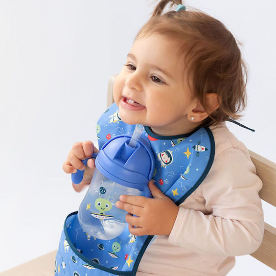Kiokids Baby Cup with Handles and Straw Space made of Silicone Multicolour 300ml for 6m+