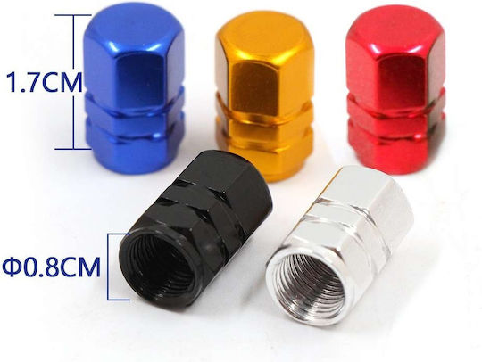 Maxeed Car Valve Caps 4pcs 0.8*1.7cm 10988-4 Blue