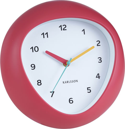 Karlsson Wanduhr Funky Vibes Rote – Modern Retro Wanduhr Ø25,5cm Leise Mechanismus