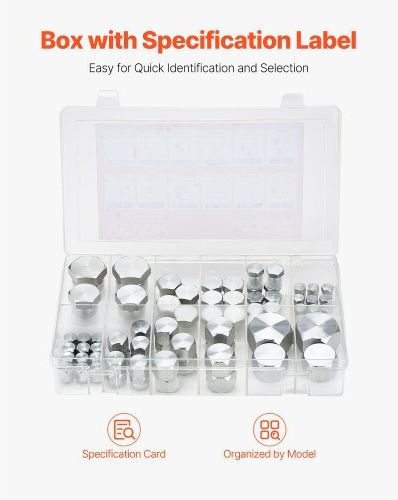 Vevor Kit Cu 72 Bucăți Accesorii Hidraulice Capace Și Dopuri Pentru Furtun Hidraulic 37° Jic