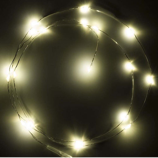 123 Λαμπάκια LED 1μ. Θερμό Λευκό Μπαταρίας σε Σειρά 123 Λαμπάκια LED 1μ. Θερμό Λευκό Μπαταρίας σε Σειρά