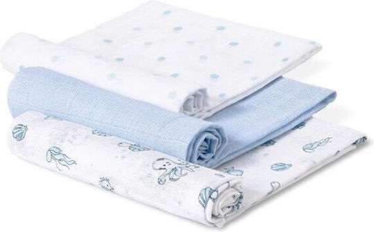 Interbaby Muslin Swaddle Wraps Mint Green 55x70cm. 3pcs
