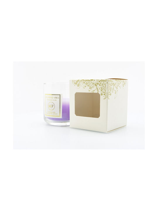 HF Aromatic Candle Relaxing Vibes Jar With Lavender And Lemon Perfume 140gr