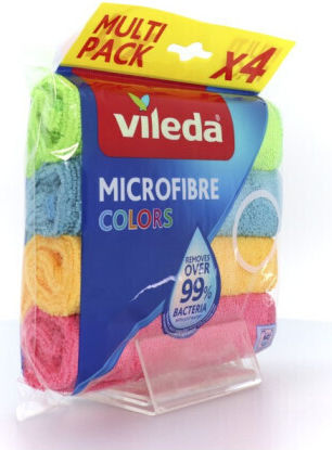 Vileda Microfibre Cleaning Cloths with Microfibers General Use Blue 30x36cm 4pcs