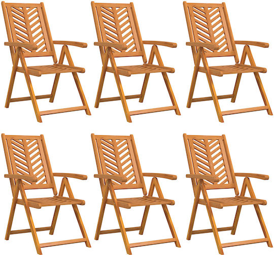 Καρέκλα Καφέ 6τμχ 57x41x35εκ.