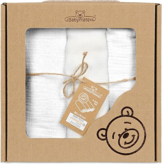 Matex Muslin Swaddle Wrap White 70x80cm.