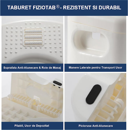 Fiziotab Taburet Rabatabil Pentru Toaletă Împotriva Constipației Hemoroizilor Corectează Poziția De Ghemuit La Toaletă Adulți Copii 1 Bucată Alb Înălțime 18 Cm
