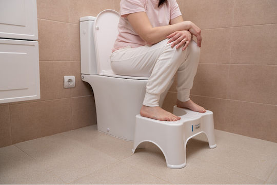 Fiziotab Taburet Mic Pentru Toaletă Soluție Naturală Împotriva Constipației Hemoroizilor Suport Pentru Picioare La Toaletă Înălțător Pentru Vasul De Toaletă Poziție Corectă De Ghemuit La Toaletă 1 Bucată Albă Înălțime 17 Cm