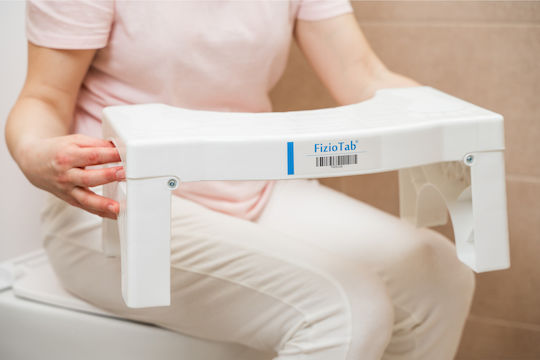 Taburet Toaletă Rabatabil Fiziotab Împotriva Constipației Hemoroizilor Suport Pentru Picioare Poziție Ghemuit Pe Toaletă Adulți Copii Plastic Durabil Alb Înălțime 17 Cm