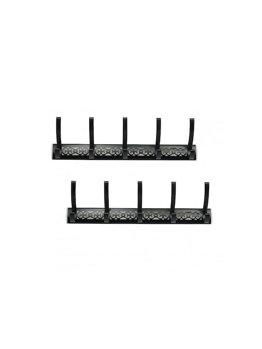 132-Β Wall-Mounted Bathroom Hook with 5 Positions Black