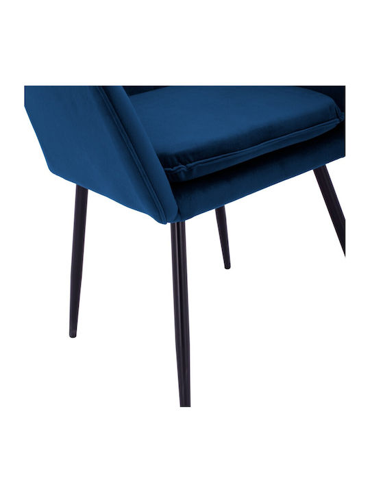 Sawyer Dining Room Velvet Armchair Blue 53x60x76cm 2pcs
