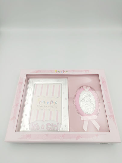 Prince Silvero Frame with Religious Icon made of Silver for Girl 2pcs