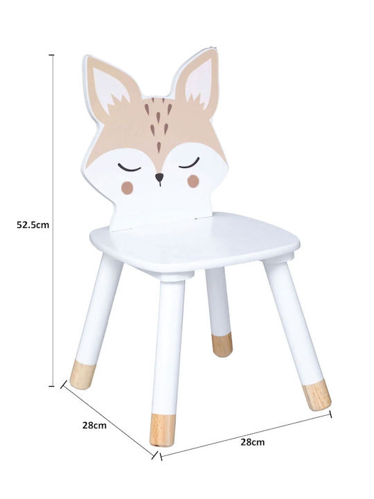 Chair Fox White 28x28x52.5cm