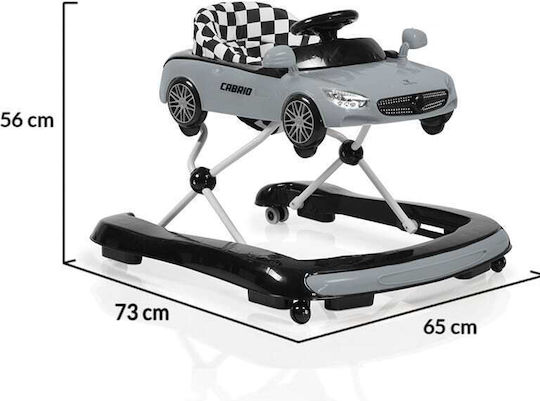 Cangaroo Cabrio Baby Walker with Music for 6+ Months Gray