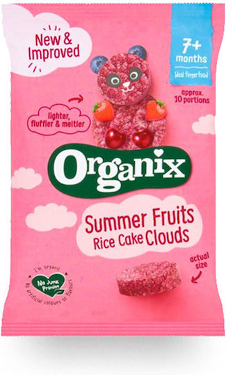 Organix Rice Cakes Rice Cake Cloudes with Flavor Strawberry 40gr for 7+ months