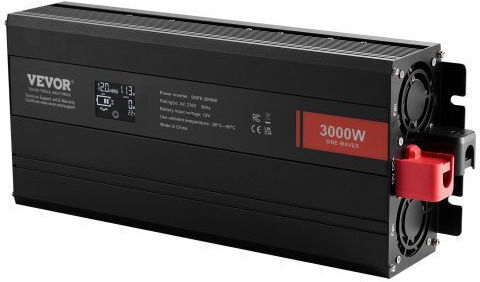 Vevor Car Inverter Pure Sinewave 3000W to Converter 12V DC in 230V AC