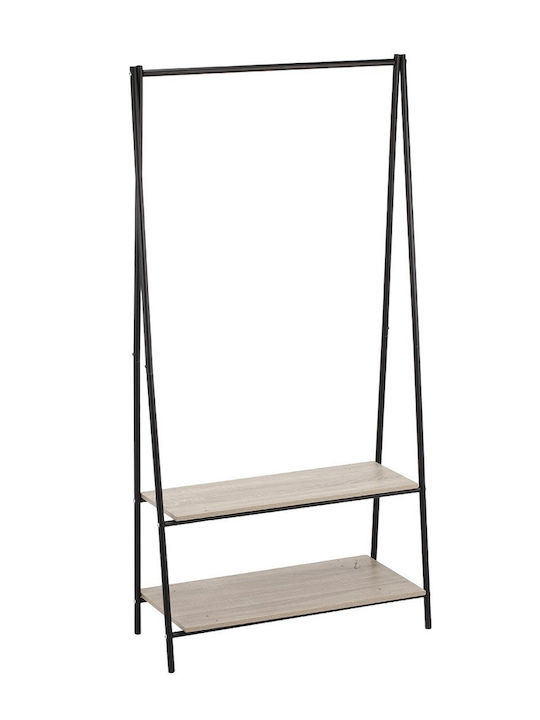 Sidirela Floor Garment Rack made of Metal Black 80x40x160cm