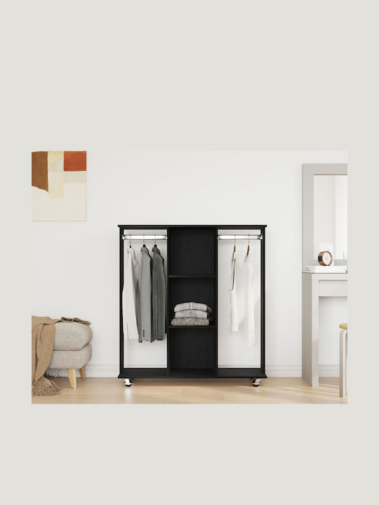 vidaXL Rollbar Kleiderständer Schwarz 102x38x110cm