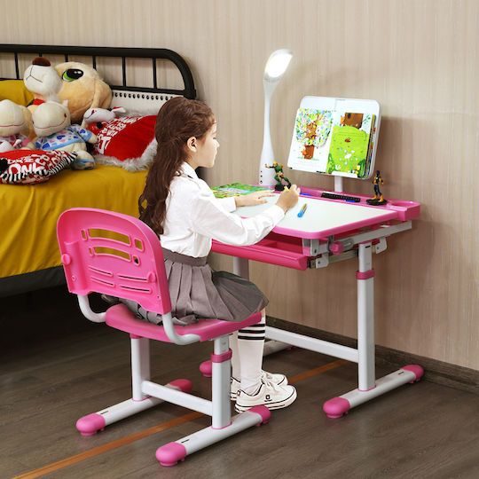 Kids Desk made of Melamine Pink 66x49.5x54cm