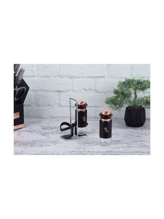 Berlinger Haus Black Rose Collection Σετ Αλατοπίπερο Μεταλλικό με Βάση 3τμχ