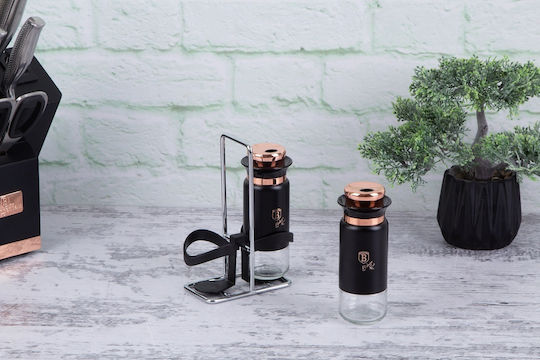 Berlinger Haus Black Rose Collection Σετ Αλατοπίπερο Μεταλλικό με Βάση 3τμχ