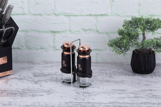 Berlinger Haus Black Rose Collection Σετ Αλατοπίπερο Μεταλλικό με Βάση 3τμχ