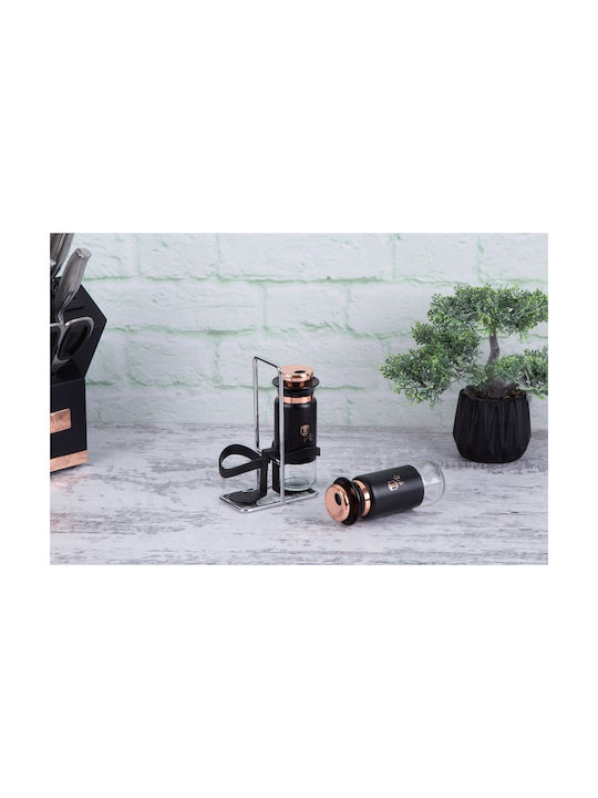 Berlinger Haus Black Rose Collection Σετ Αλατοπίπερο Μεταλλικό με Βάση 3τμχ