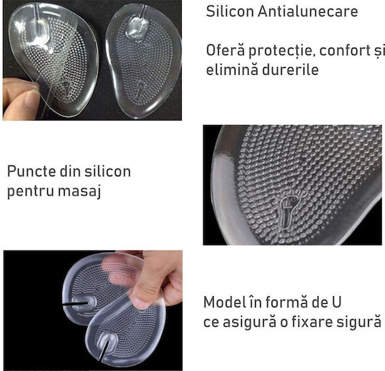 Set 2 Gel Insoles Sandals Anti-slip Anti-friction Transparent Pads