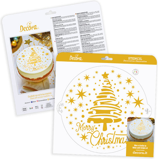 Decora Pastry Stencils Christmas Tree & Stars made of Plastic 25cm