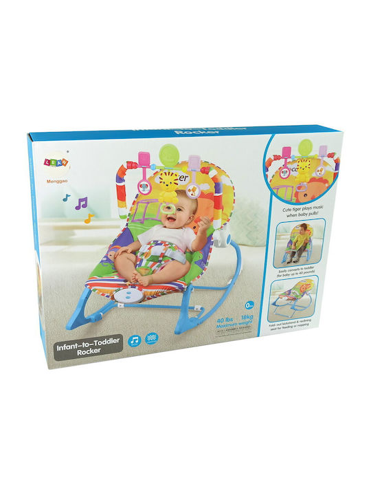 Lean Toys Elektrisch Baby Relax Tiger mit Musik und Vibration Mehrfarbig für Kind bis 18kg
