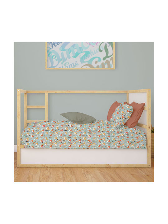 Dimcol Bebe Fox Бебешки Чаршаф За Количка Памук с ластик Зелен 70x140бр