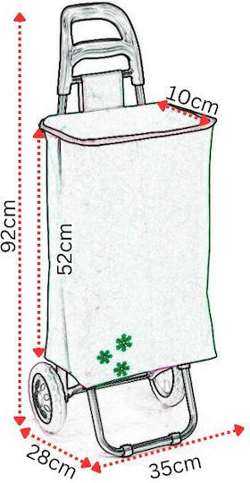 465.3066/3 Metallisch Einkaufswagen Grün 35x28x92cm