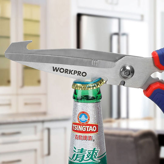 Ψαλιδι Κουζινας 250mm 10" Πολλαπλων Χρησεων Wp214006 Workpro Profi