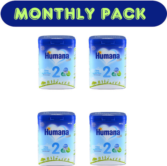 Humana Milk Powder Pro Balance 2 4τμχ for 6m++ Months 800gr