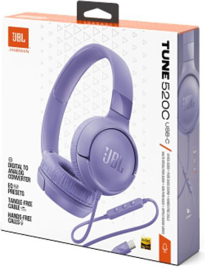 JBL Tune 520C Ενσύρματα On Ear Ακουστικά Μωβ