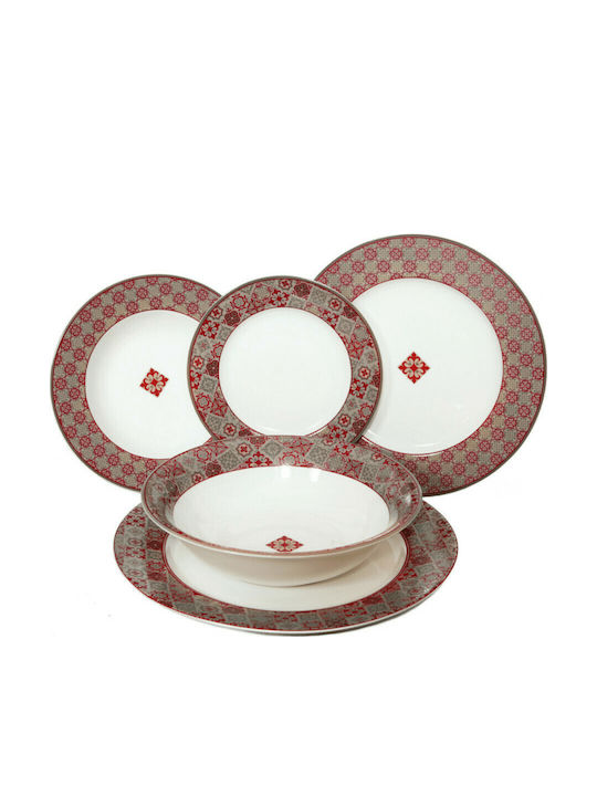 Bohemia House Red Porcelain Dinnerware Set 20pcs