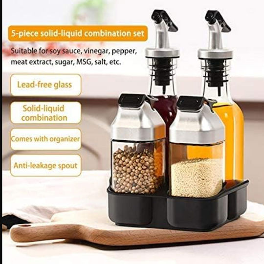 Factory Glass Tabletop Spice Rack with Stand Transparent 2pcs