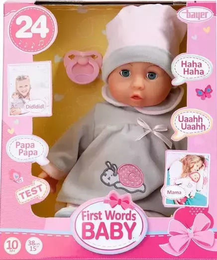 Bayer Design Păpușă Bebe First Words Baby 38 cm