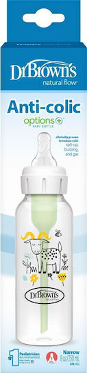 Dr. Brown's Plastic Baby Bottle Options Anti-Colic with Silicone Nipple for 0+, 0+ m, months White Goat 250ml