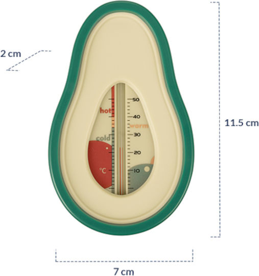 Kikka Boo Analog Bath Thermometer Avocado 0°C - 50°C Green