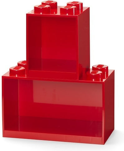 Παιδικό Ράφι Lego Τοίχου Κόκκινο 31.8x16x21εκ.