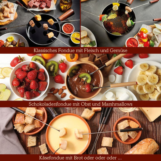Clatronic Vas pentru Fondue Electric Metalic 8 Persoane Argintiu 1400W