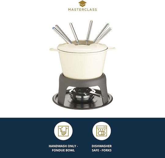 Kitchen Craft MasterClass Σκεύος για Φοντύ με Ρεσώ από Μαντέμι 6 Ατόμων Μπεζ 17x17x21εκ.